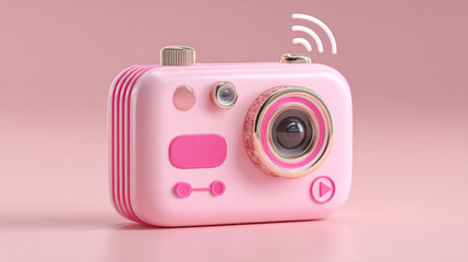 Pink Instant Camera with Wi-Fi