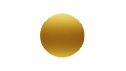 A perfect golden yellow oval shape with a slight texture, isolated on transparent background