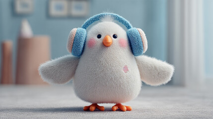 Cute Chick with Headphones