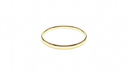 Simple thin gold band ring isolated on transparent background for jewelry design or concept