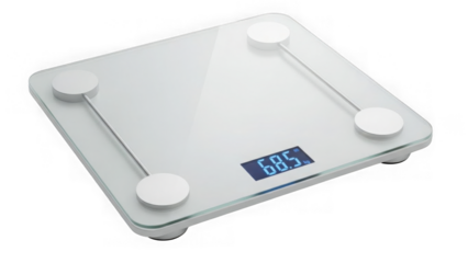 Modern White Digital Bathroom Scale Showing 685 Kg