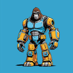 scary gorilla robot vector image
