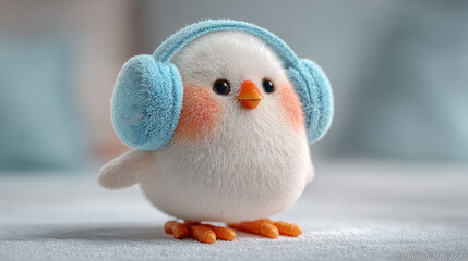 Cute Chick with Headphones