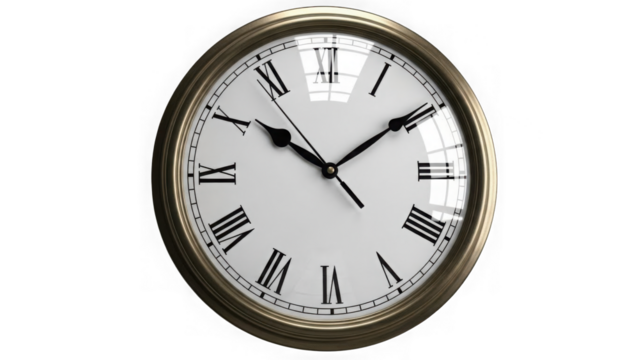 Classic Gold Clock With Roman Numerals On Black