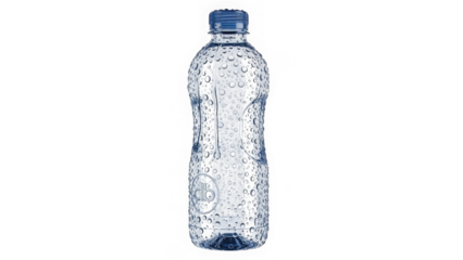 Cold Water Bottle With Condensation On Black Background