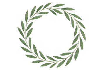 Olive branch wreath forming circle symbolizing peace
