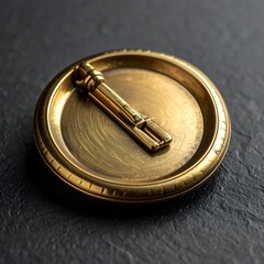 Vintage Brass Pin Back - A Close-Up View of a Classic Fastener.
