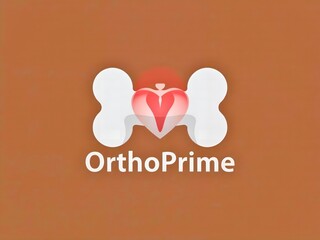 Modern orthopedic logo design featuring a bone symbol and heart, perfect for branding a medical practice with care and compassion