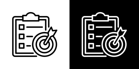 Objective Icon Vector Illustration. Fresh Line Design Built For Creative Flexibility In Light And Dark Versions.