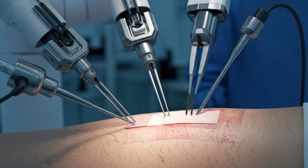 Advanced robotic surgery using precise instruments for delicate procedures on a patient's body