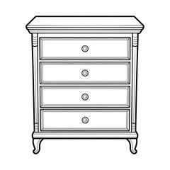 chest of drawers coloring page line art