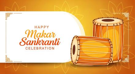 makar sankranti celebration banner with text space