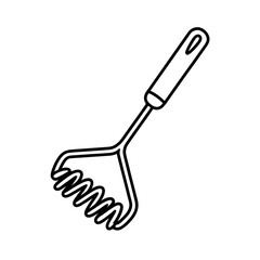 Potato masher coloring page line art