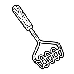 Potato masher coloring page line art 