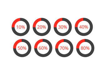 Horizontally arranged circular infographic elements. Eight indicator with percentage .modern vector design layout infographics layout design