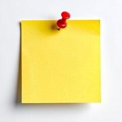 Yellow Sticky Note Pinned to a White Background.