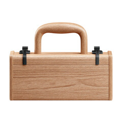Wooden box with handle and metal clasps