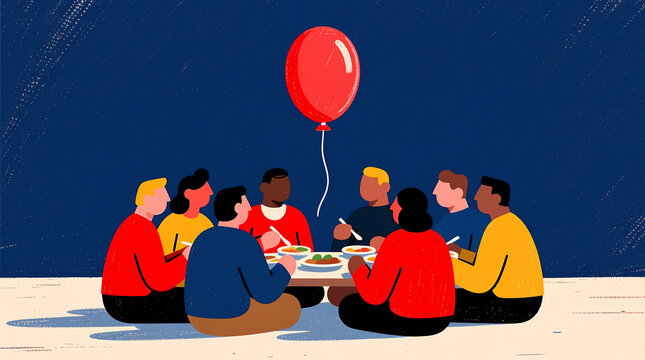Friends celebrating together at a nighttime gathering