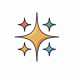 Fototapeta premium Sparkling Starburst with Colorful Accents.