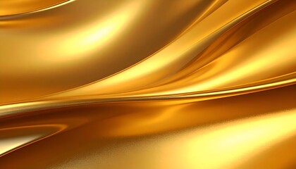 Close-up of flowing, liquid-like, highly reflective, golden fabric with dramatic light & shadow