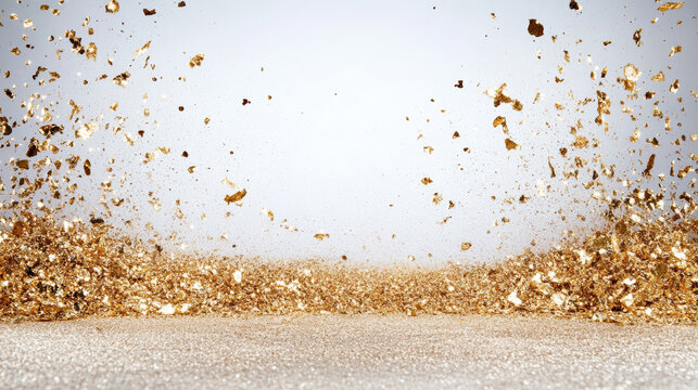 Gold leaf fragment gold foil gold glitter gold confetti floating delicate sparkle joyful