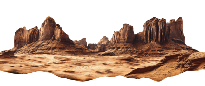 Majestic desert mesas rise dramatically under warm, inviting sunlight
