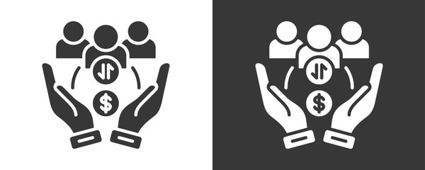 Credit Union Icon Set Vector Collection Isolated In Black And White