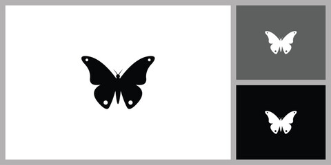 Black Butterfly Silhouette Illustration for Nature and Beauty Design