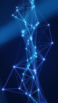 Abstract glowing blue network of connected nodes and lines