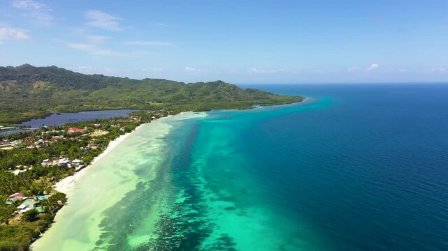 Beautiful beach and blue sea in Anda resort, Philippines. Holiday and vacation concept. Tropical beach.