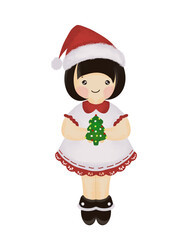 Little girl in santa hat