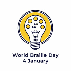 World Braille Day light bulb symbol of knowledge and accessibility.