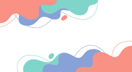 Abstract background with colorful fluid shapes and wavy lines.