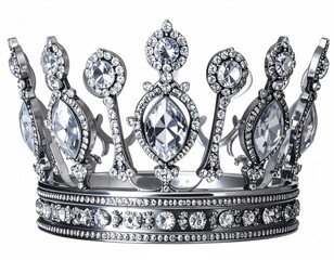 Jeweled crown with intricate metalwork and sparkling gems