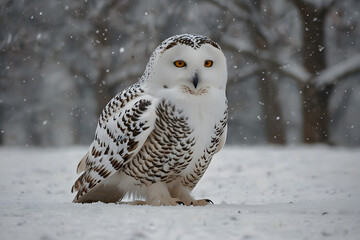 snowy owl in cold