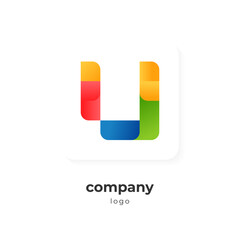 modern minimalist alphabet letter u logo