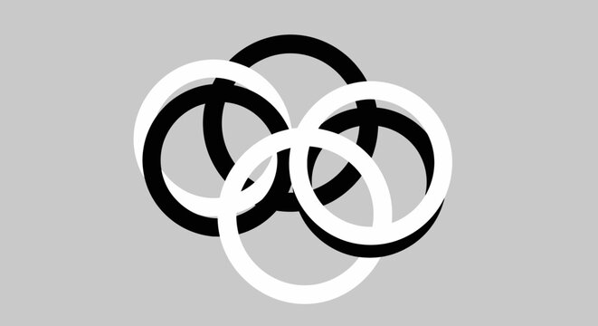 Abstract geometric design with five connected circles.