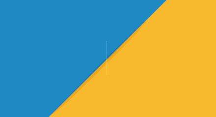 Abstract Geometric Background with Blue and Yellow Diagonal Split.