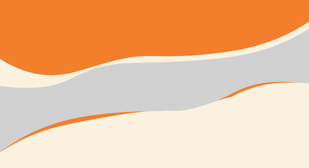 Modern abstract background with orange and gray flowing wave shapes.