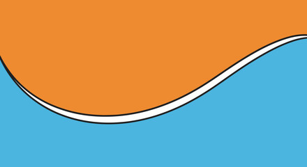 Abstract design with orange and blue colors.
