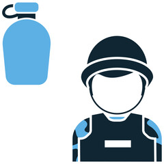 Army Drink Icon Vector Ideal for military logistics, survival, and field supply graphics. Symbolizes hydration, sustenance, and operational readiness