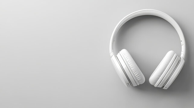 White headphone mockup blank branding area sleek high fidelity stylish audio accessory calm