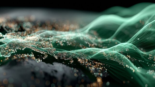 Dynamic digital data visualization representing global network connections, perfect for tech, finance, and innovation concepts with modern aesthetic