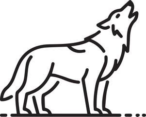 wolf profile howling vector lineart emblem design