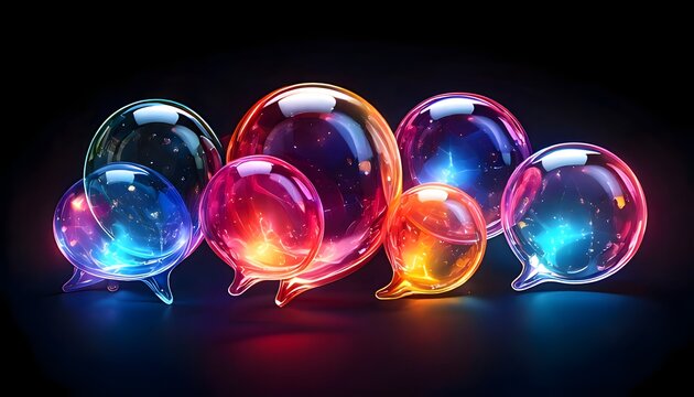 Glowing Speech Bubbles Vibrant Communication & Connection