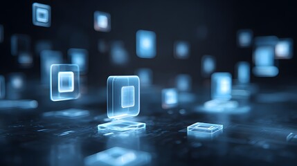 Abstract Digital Data Flow and Connectivity in a Dark, Futuristic Environment.