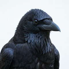 Naklejka premium Raven observes intently in natural light