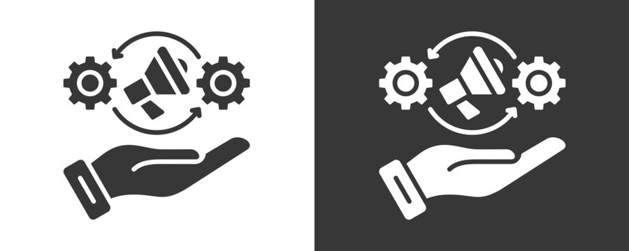 Marketing Automation Icon Set Vector Collection Isolated In Black And White