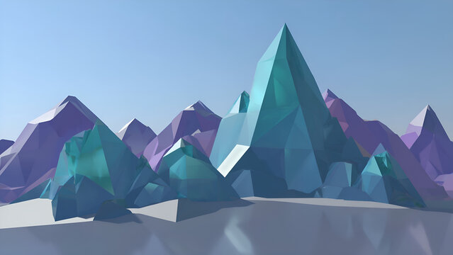Low-Poly Mountains

Description: Digital low-poly mountain landscape with pastel colors and geometric shapes.
