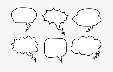 Set of Comic Book Style Speech Balloons